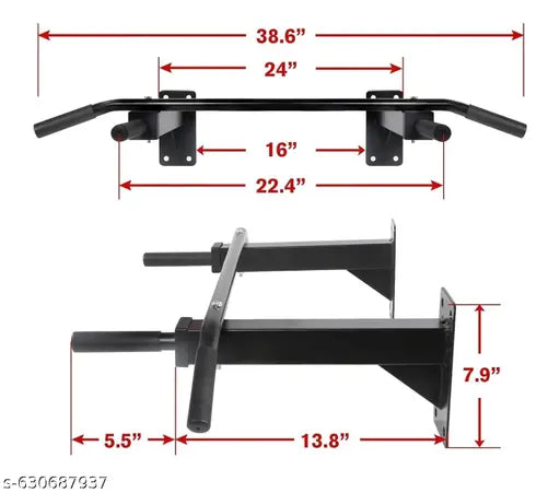 Pull up bar Wall Mounted Pull Up Bar/Chin Up Bar(Black) for Home Gym