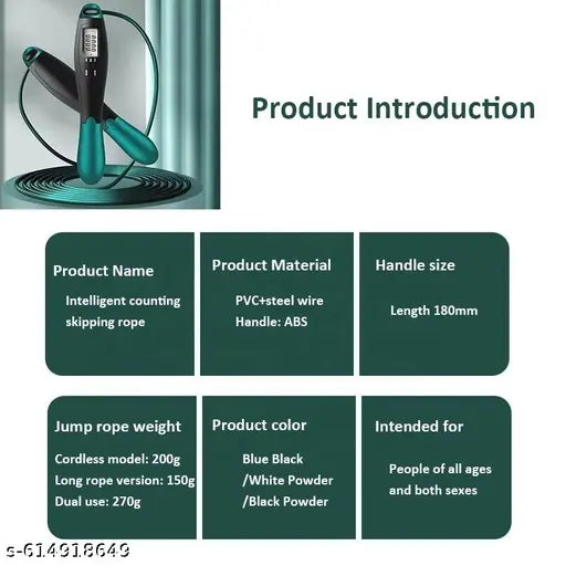 Smart Cordless Digital Jump Rope with Calorie Counter for Indoor & Outdoor Fitness