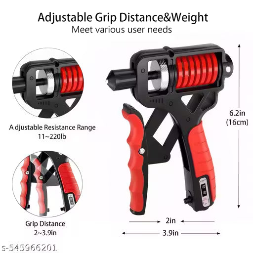Adjustable Hand Grip Strengthener with Counter and Resistance 20-260lbs
